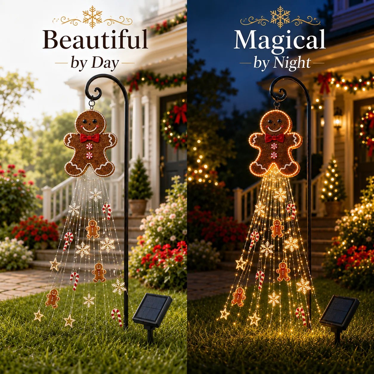 Gingerbread Starfall day and night comparison
