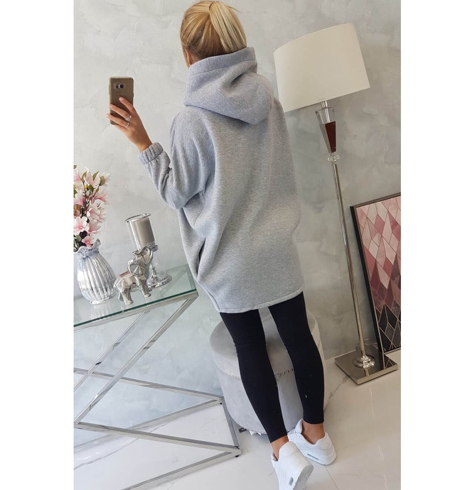 Women's sweatshirt with short zipper MI9110 gray