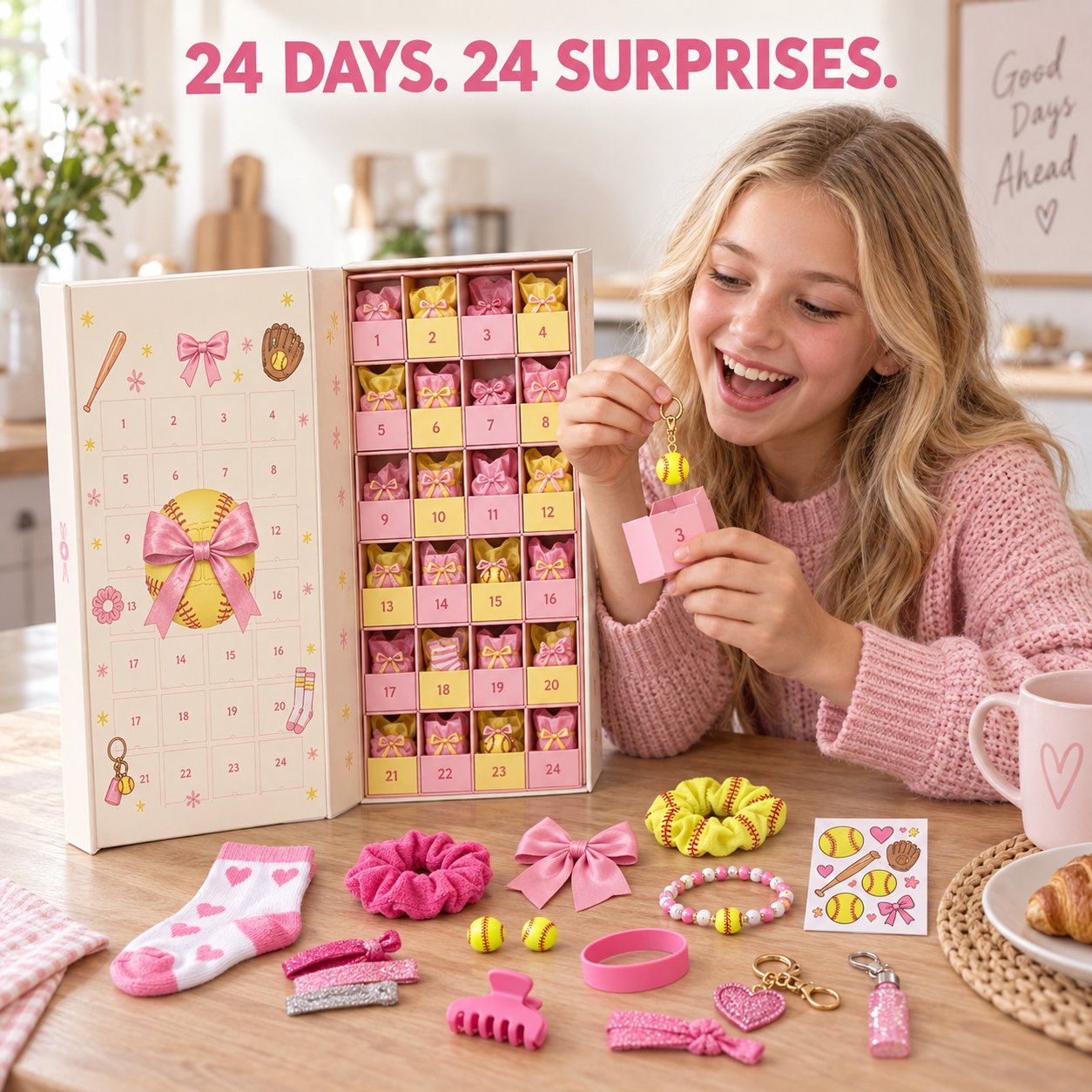 24 softball themed advent calendar surprises