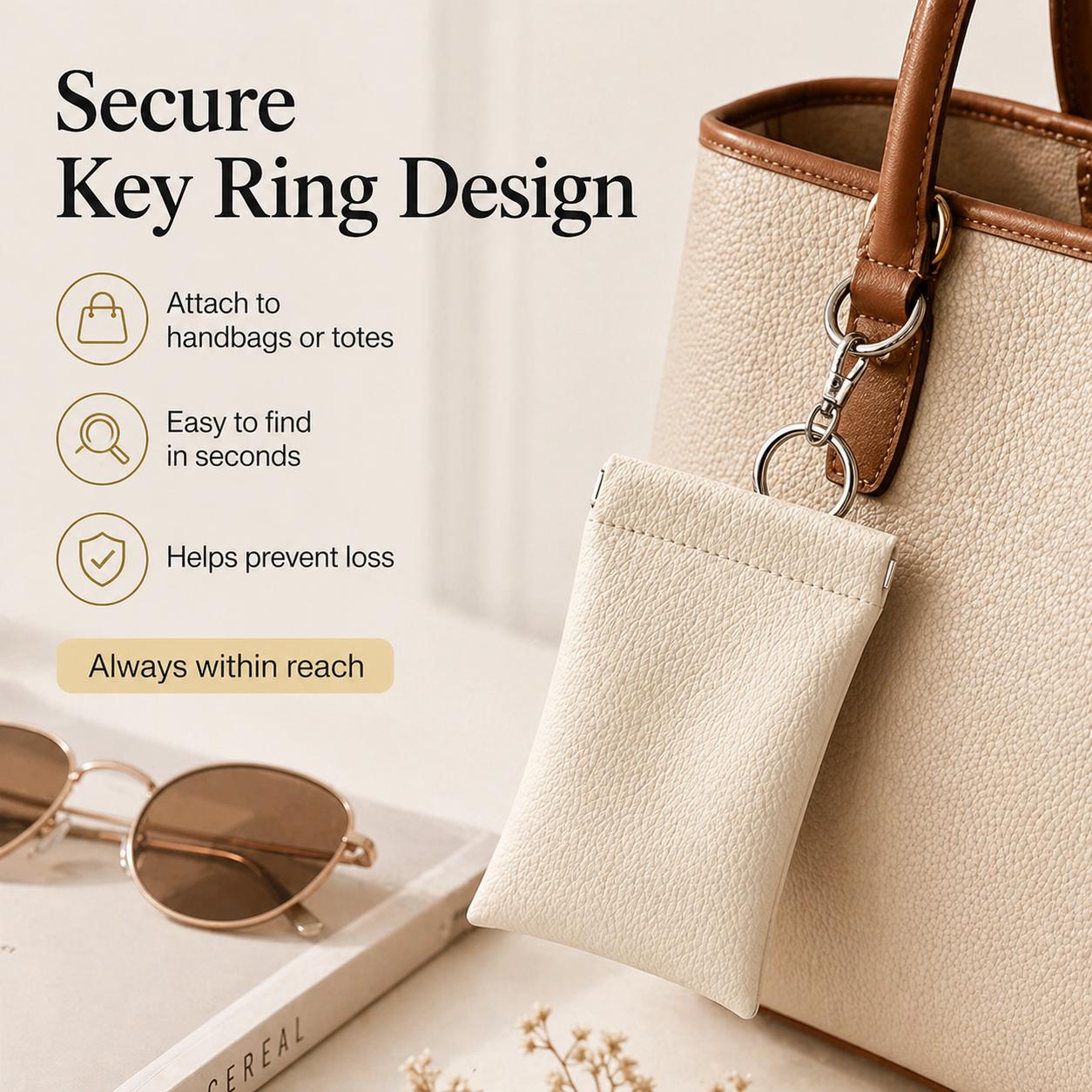 Soft PU Leather Sunglasses Pouch Elastic Opening Eyeglasses Bag, Portable Anti-Scratch Glasses Storage Case With Built-in Cleaning Cloth And Keychain, Minimalist Lightweight Protective Sleeve For Daily Travel Outdoor Women Men Accessories