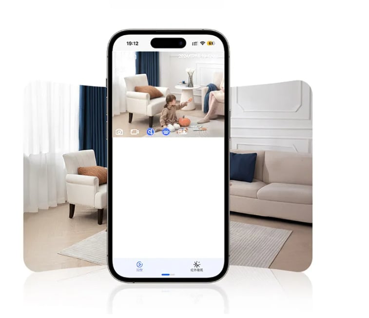 Remote room monitoring through a smartphone