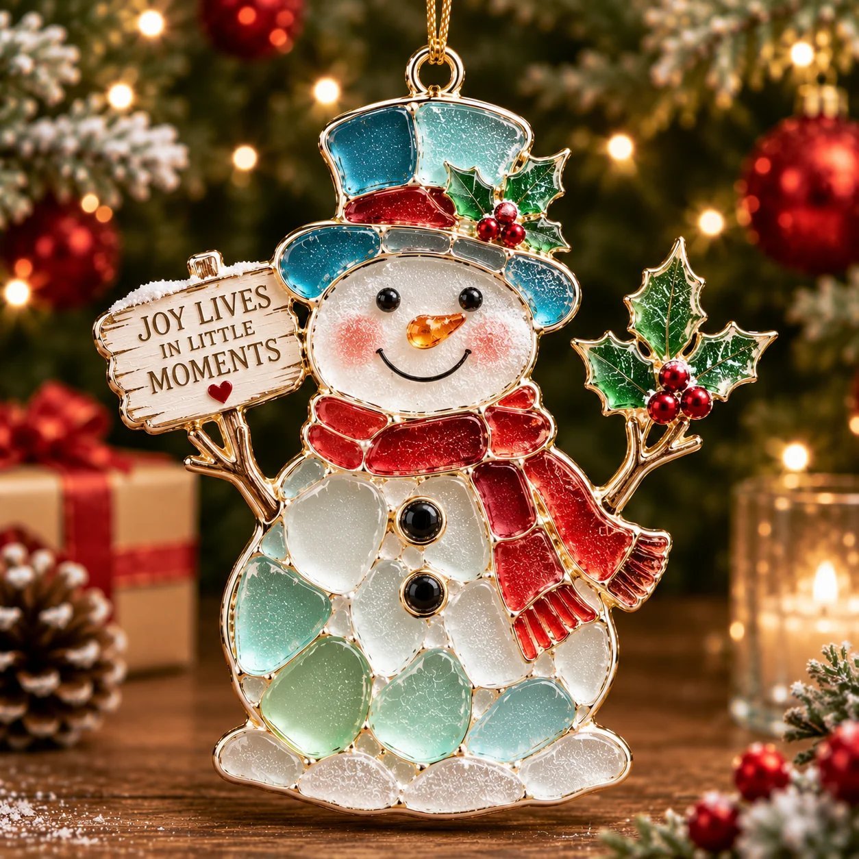 Snowman ornament - Joy Lives In Little Moments