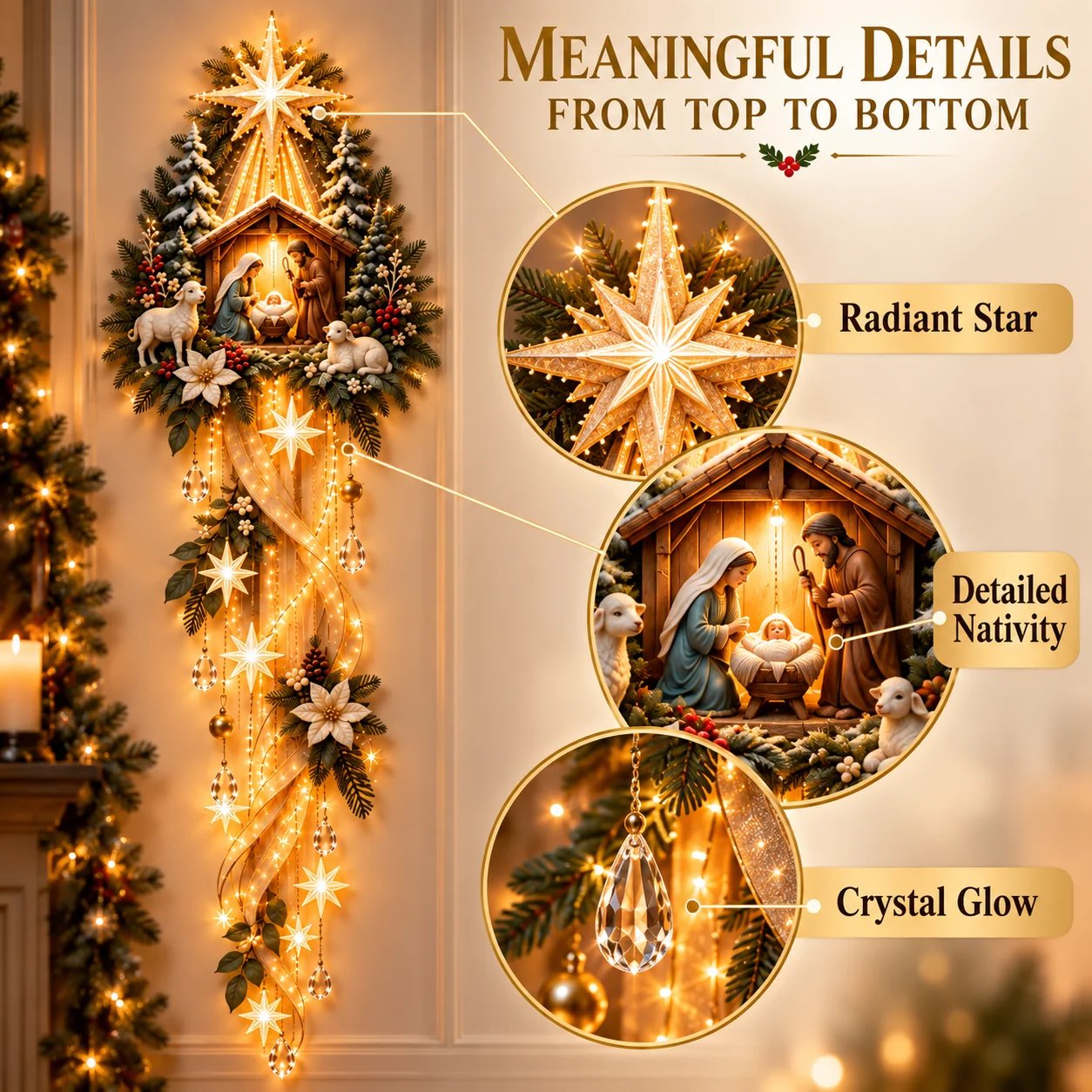Nativity Starfall Wall Light details