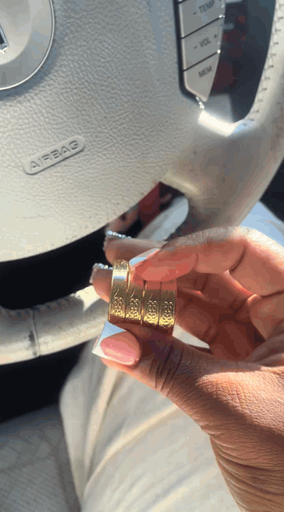 4-Piece Engraved Metal Ring Set