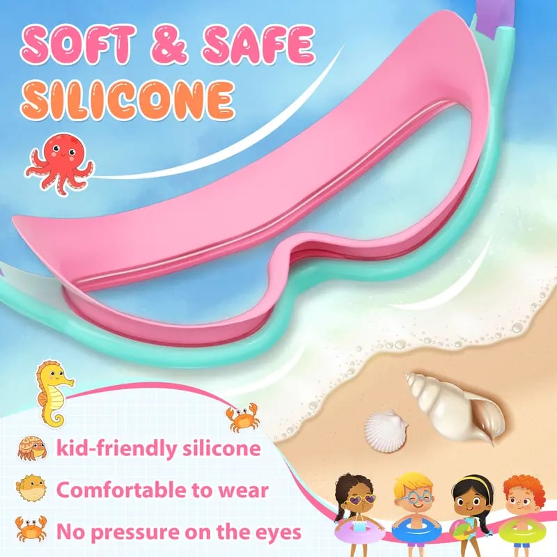 Soft silicone swim goggles