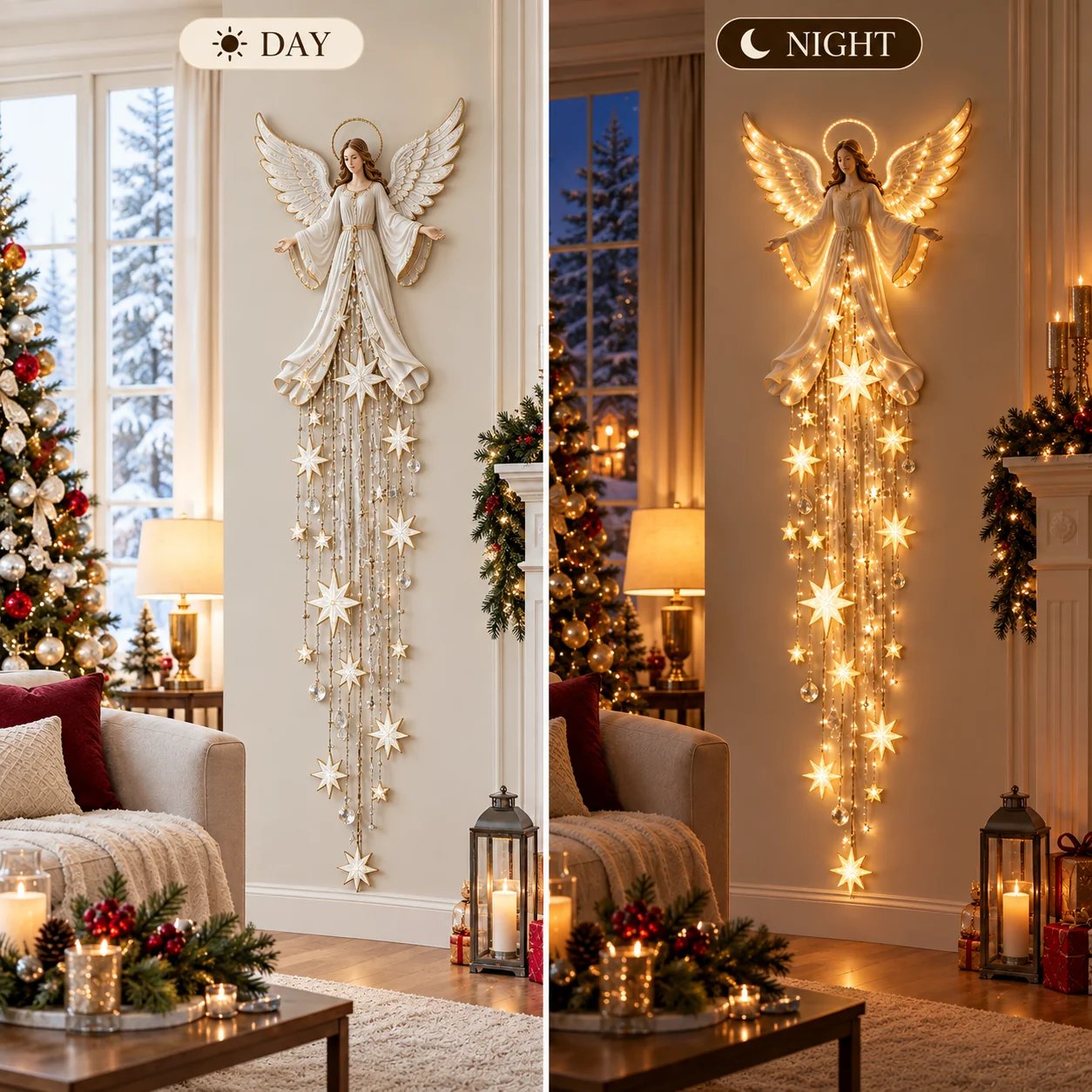 Angel Blessing Wall Light Day and Night