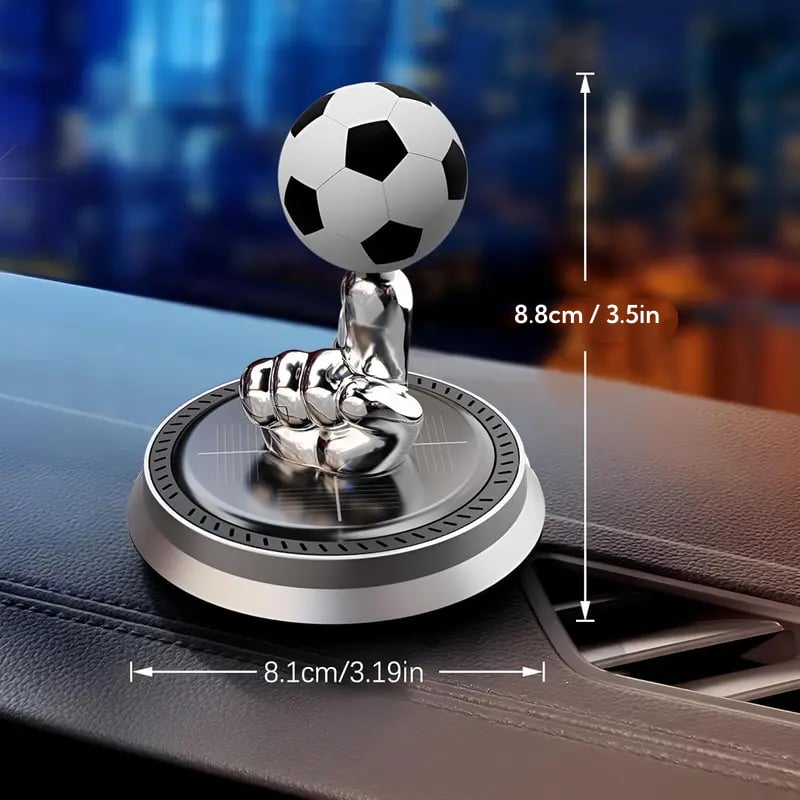Dimensions of the compact solar soccer dashboard ornament