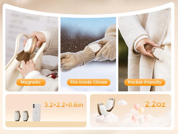 SWEETFULL Hand Warmers Rechargeable - Cute Bear Design, 2 Pack Magnetic Hot Hands, 3 Heat Levels, Portable for Outdoor & Camping, Ideal Christmas Gift-TikTokShopBlackFriday SWEETFULL Hand Warmers Rechargeable - Cute Bear Design, 2 Pack Magnetic Hot Hands, 3 Heat Levels, Portable for Outdoor & Camping, Ideal Christmas Gift-TikTokShopBlackFriday
