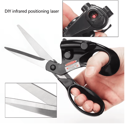 Replaceable battery laser scissors