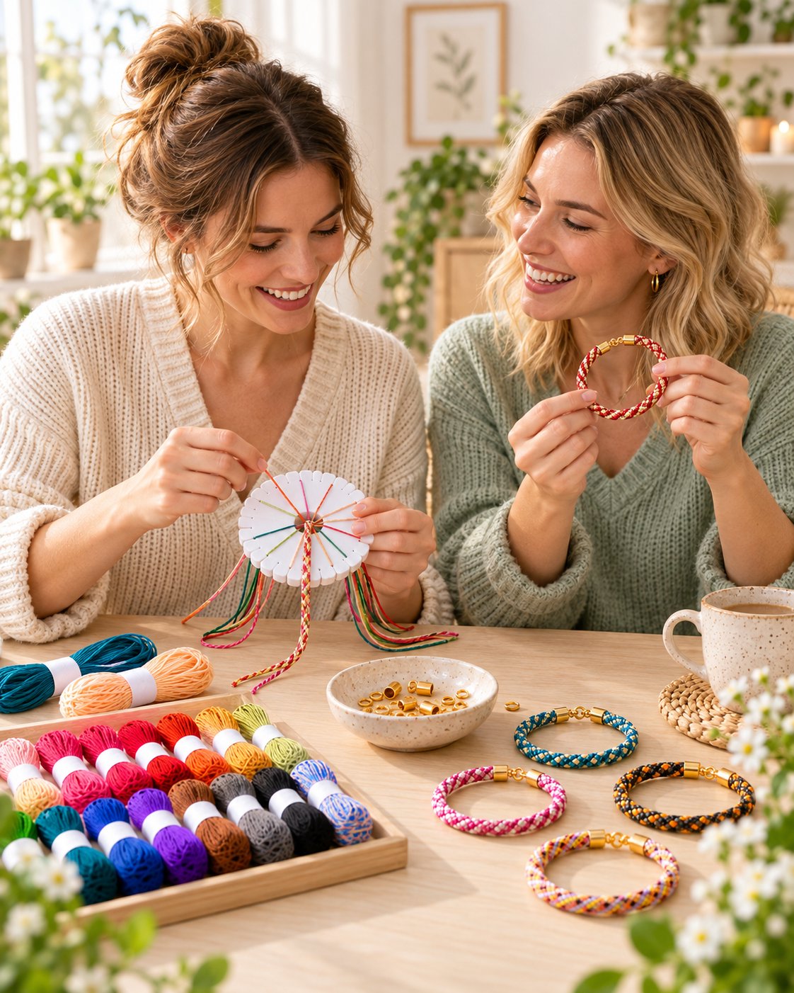 Inhalt des Kumihimo-Armband-Sets