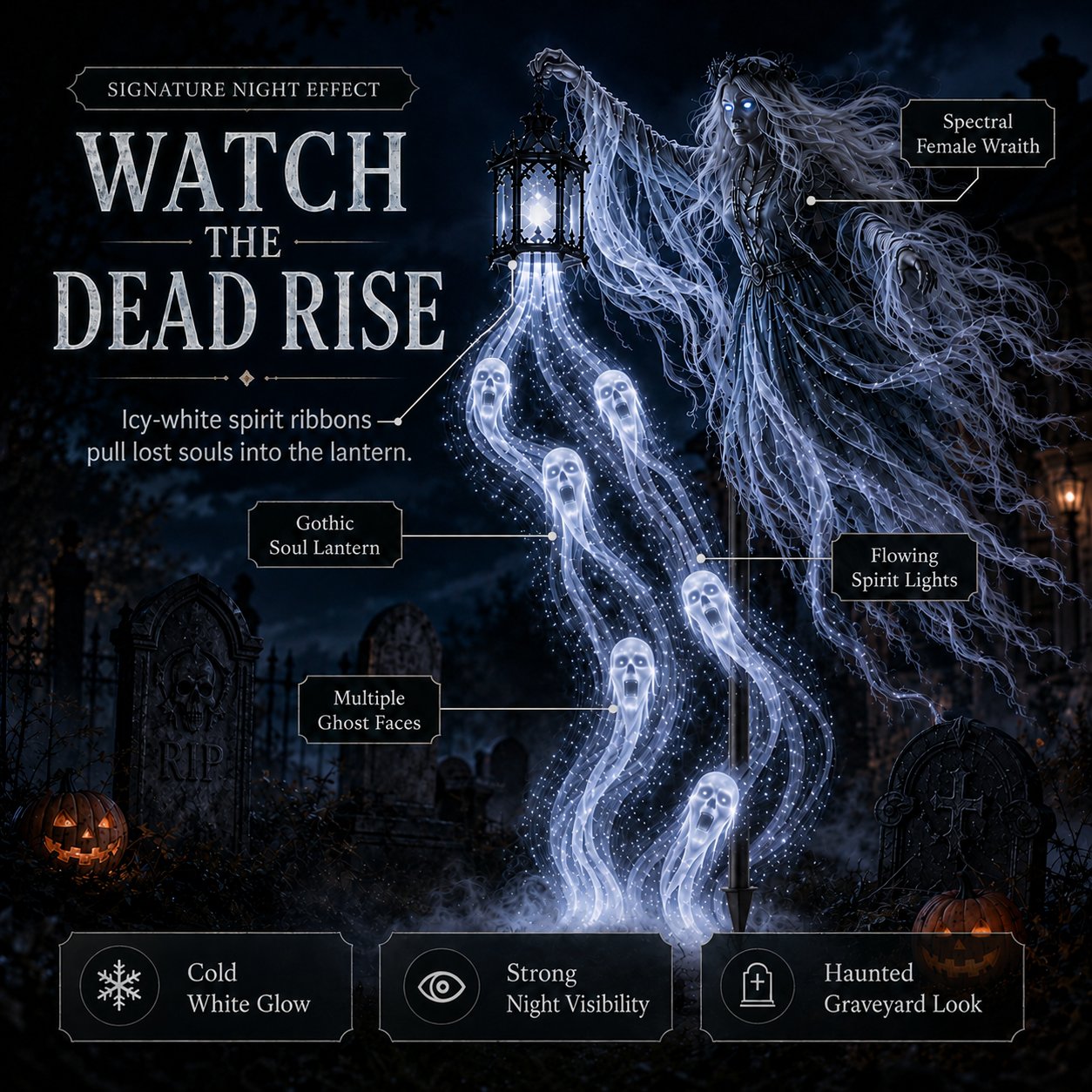 Ghostly Wailing Wraith Halloween decoration