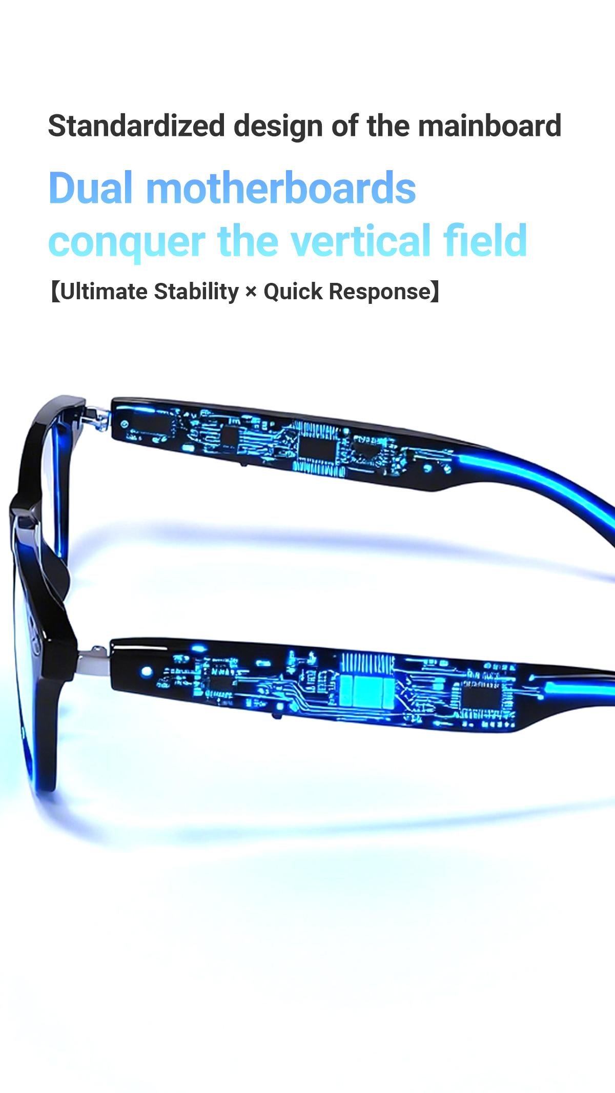 KOIPSSE Smart Glasses, AI Translation Headphones, TWS Wireless Smart Device, HIFI Sound Quality Sunglasses, Multi-Function Glasses, BT5.4 Unisex Dual Touch, Rechargeable Long Battery Life, Hands-Free Calling, Smart Audio Glasses