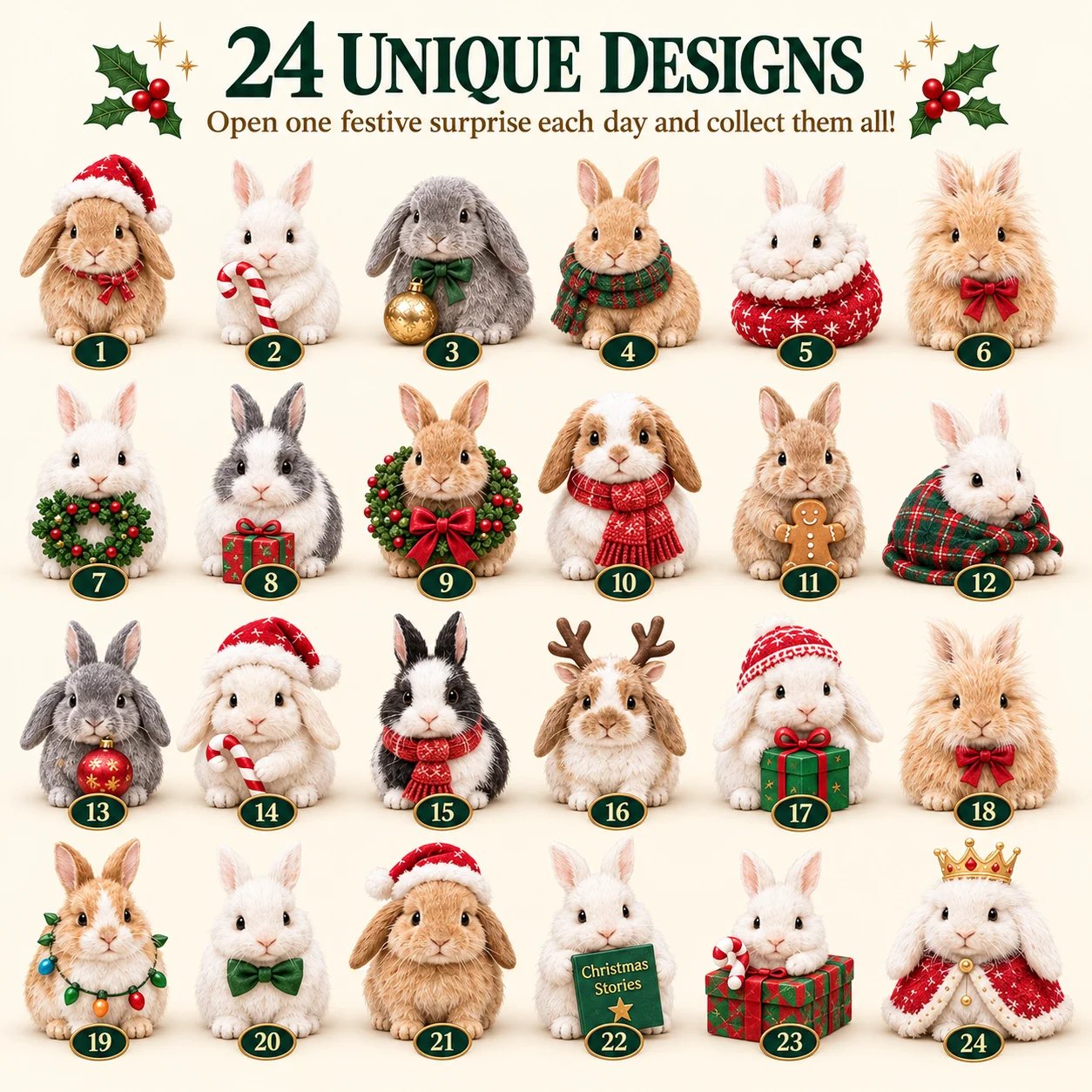 Christmas bunny figurine held in hand