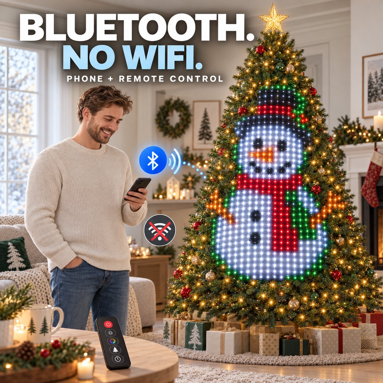Christmas tree LED strand setup