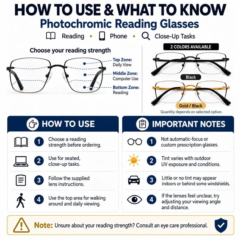 Photochromic lenses indoors and outdoors