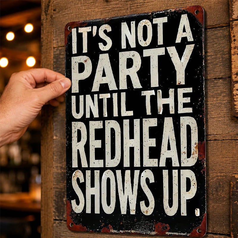 Easy to hang redhead party plaque