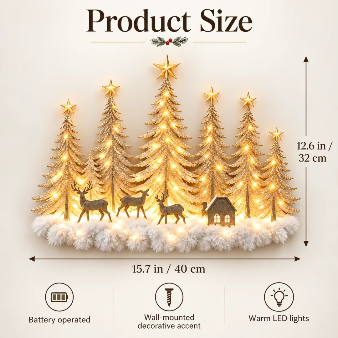 Christmas Woodland Forest Wall Decor Size