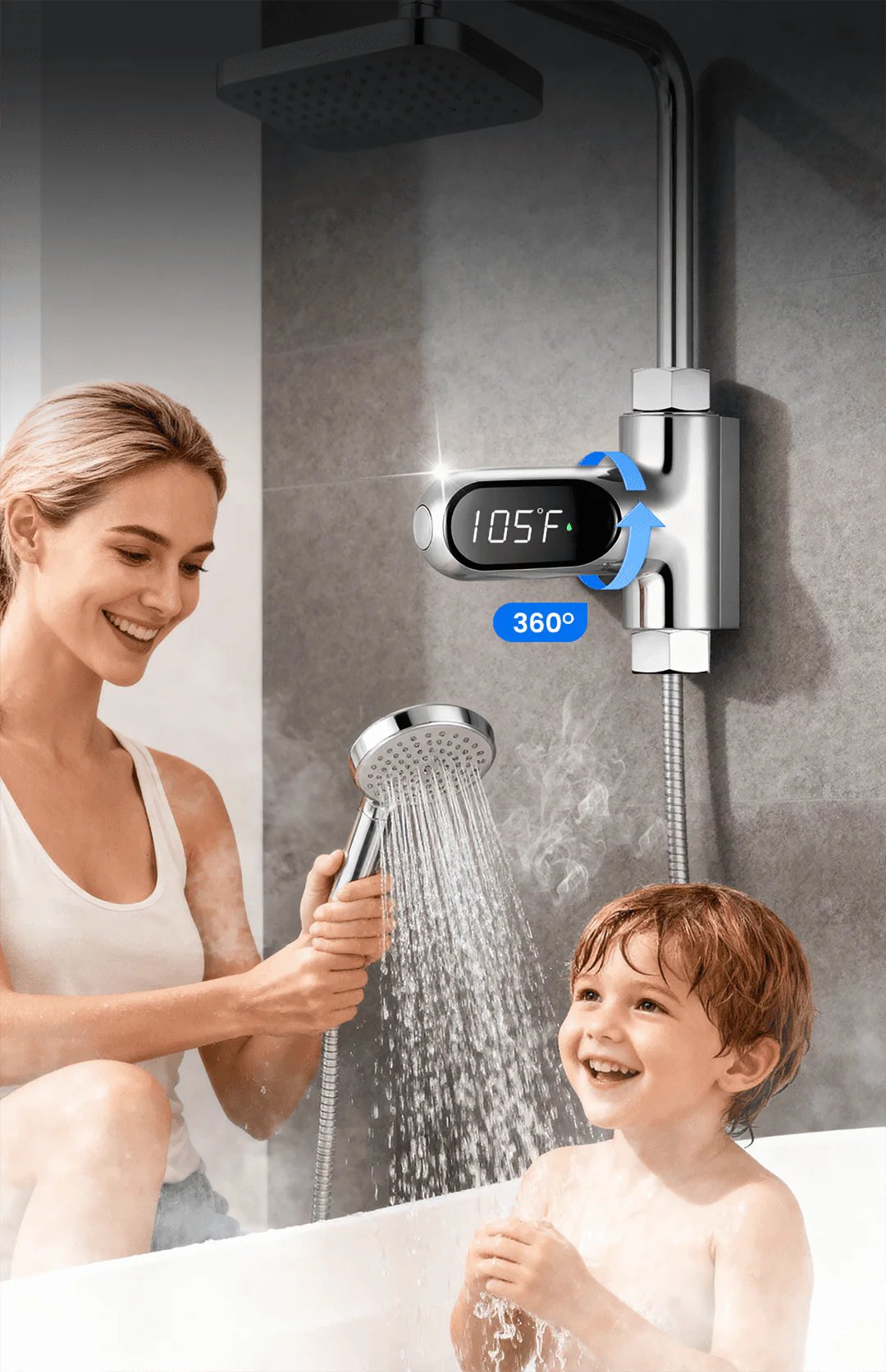 Shower thermometer LCD display