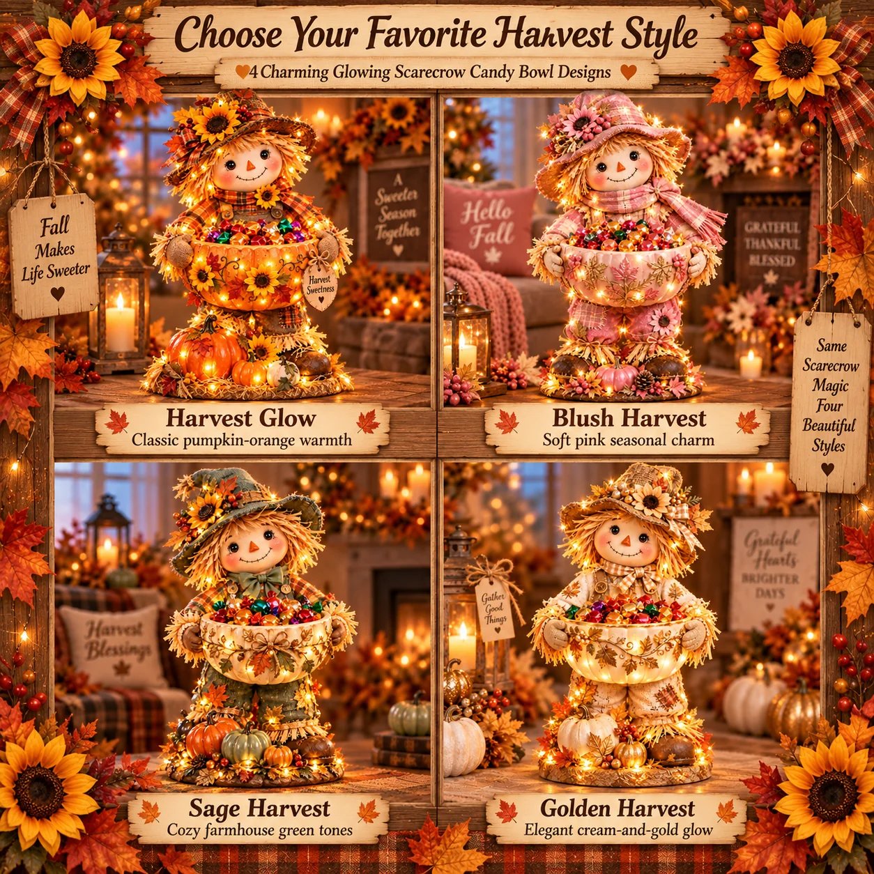 Four Harvest Glow styles