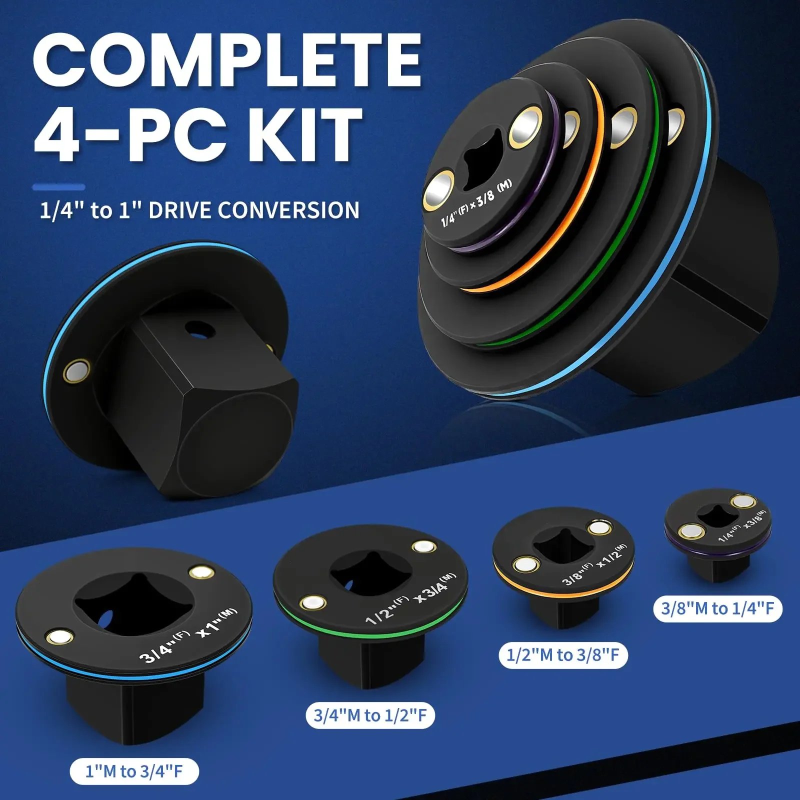 4 piece full size socket adapter set