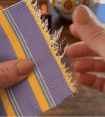 Stainless steel zig zag scissors cutting fabric