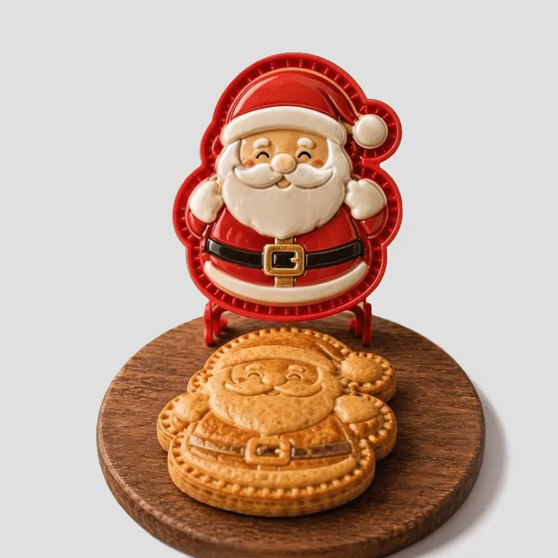 Santa Christmas mini pie mold with shaped baked treats