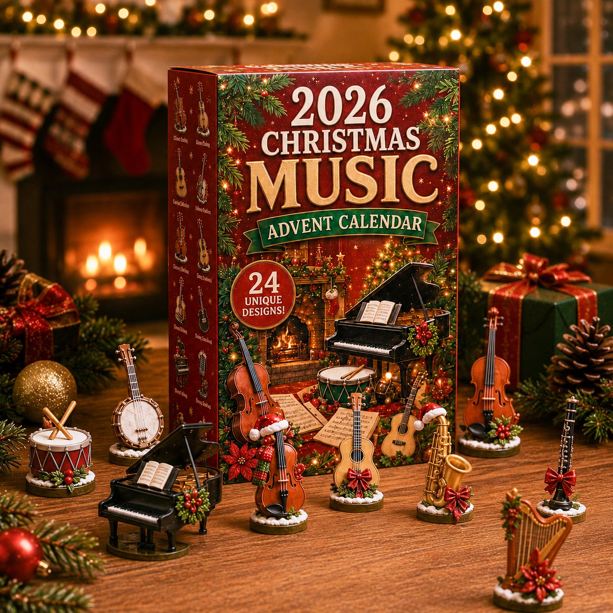 Christmas music themed miniature collectible designs