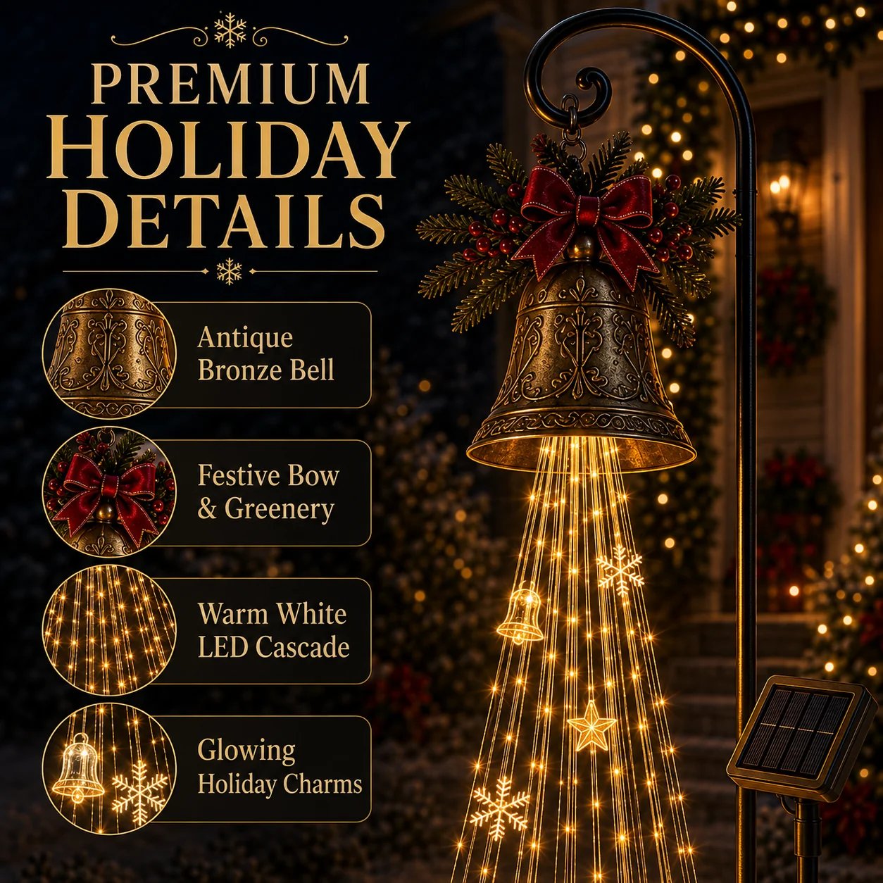 Christmas Bell Cascade premium holiday details