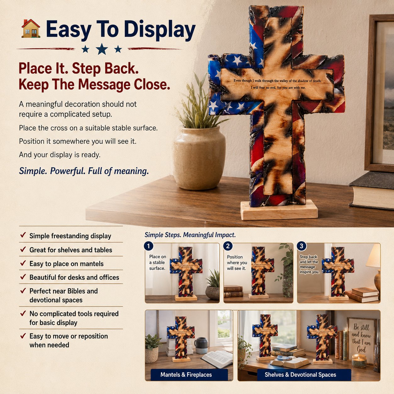 Easy To Display Faith Cross