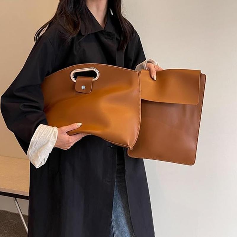 Oceantree 2PCS Laptop Bag for Women Handbag, Waterproof Leather 14-16In for Laptops and iPad Cases Macbook Cases, Work Tote Bag Briefcase Laptop purse