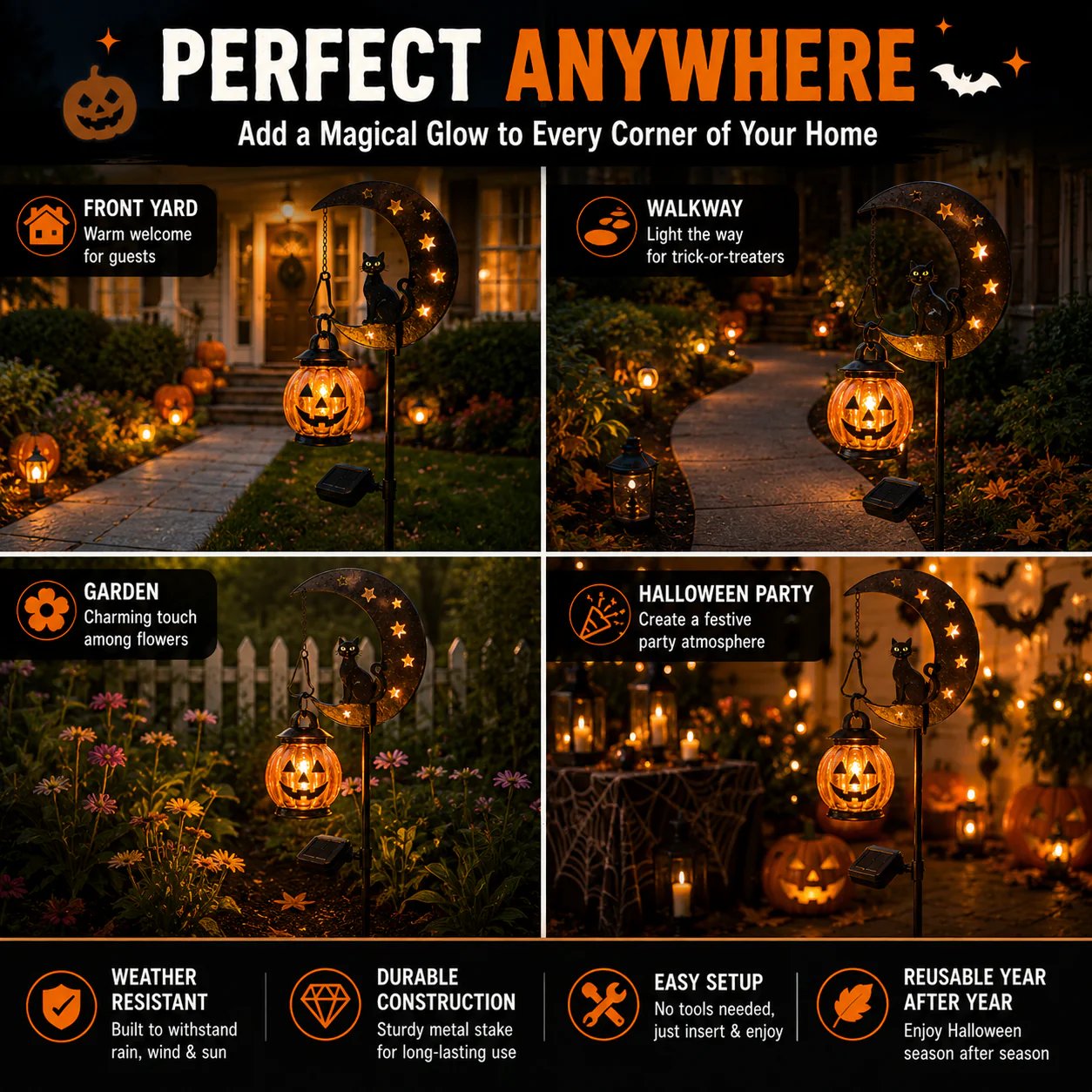 Halloween Garden Light Outdoor Scene
