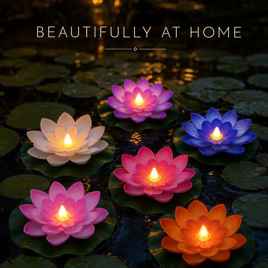 Reusable Lotus Floating Lights