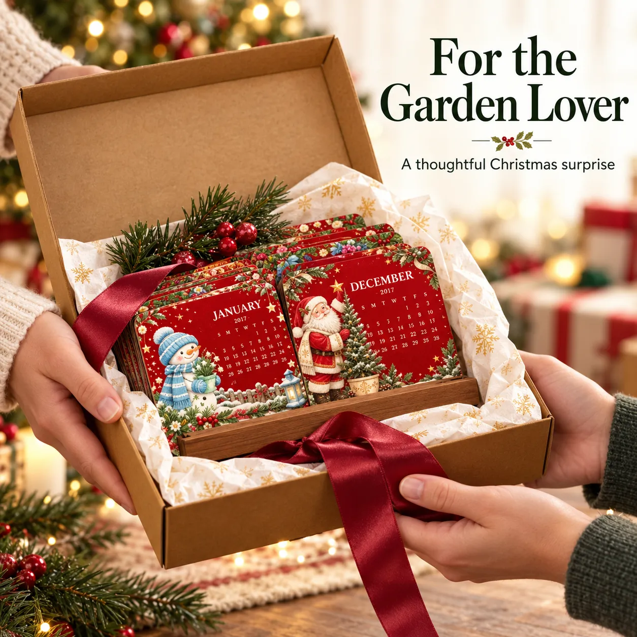 Christmas seed calendar presented as a gift