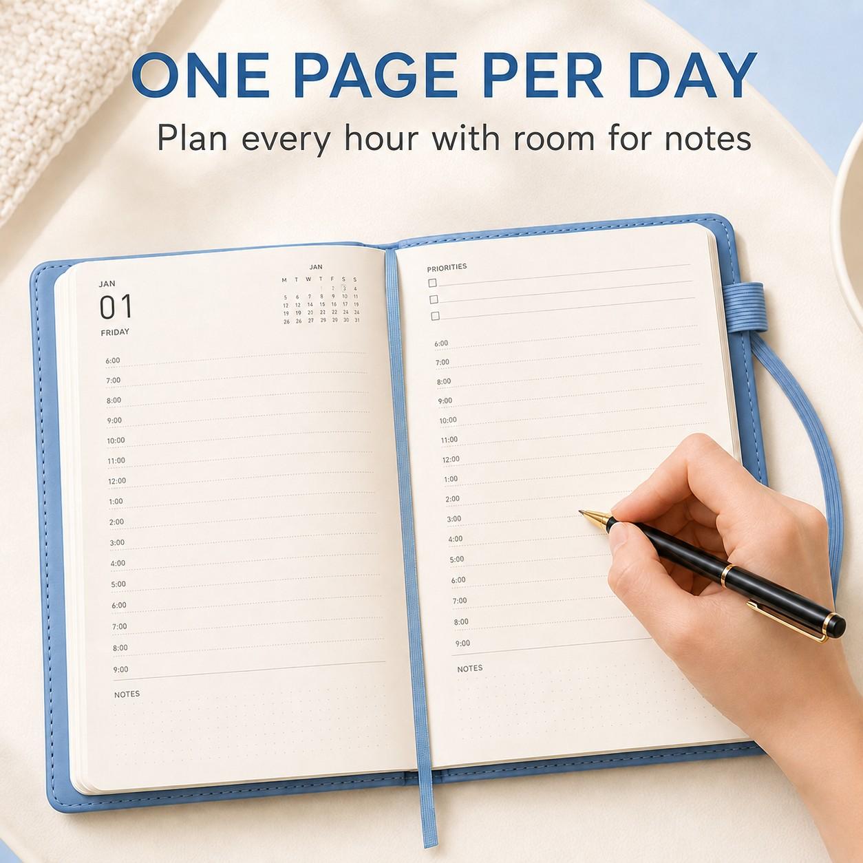 One day per page dated layout of 2027 planner