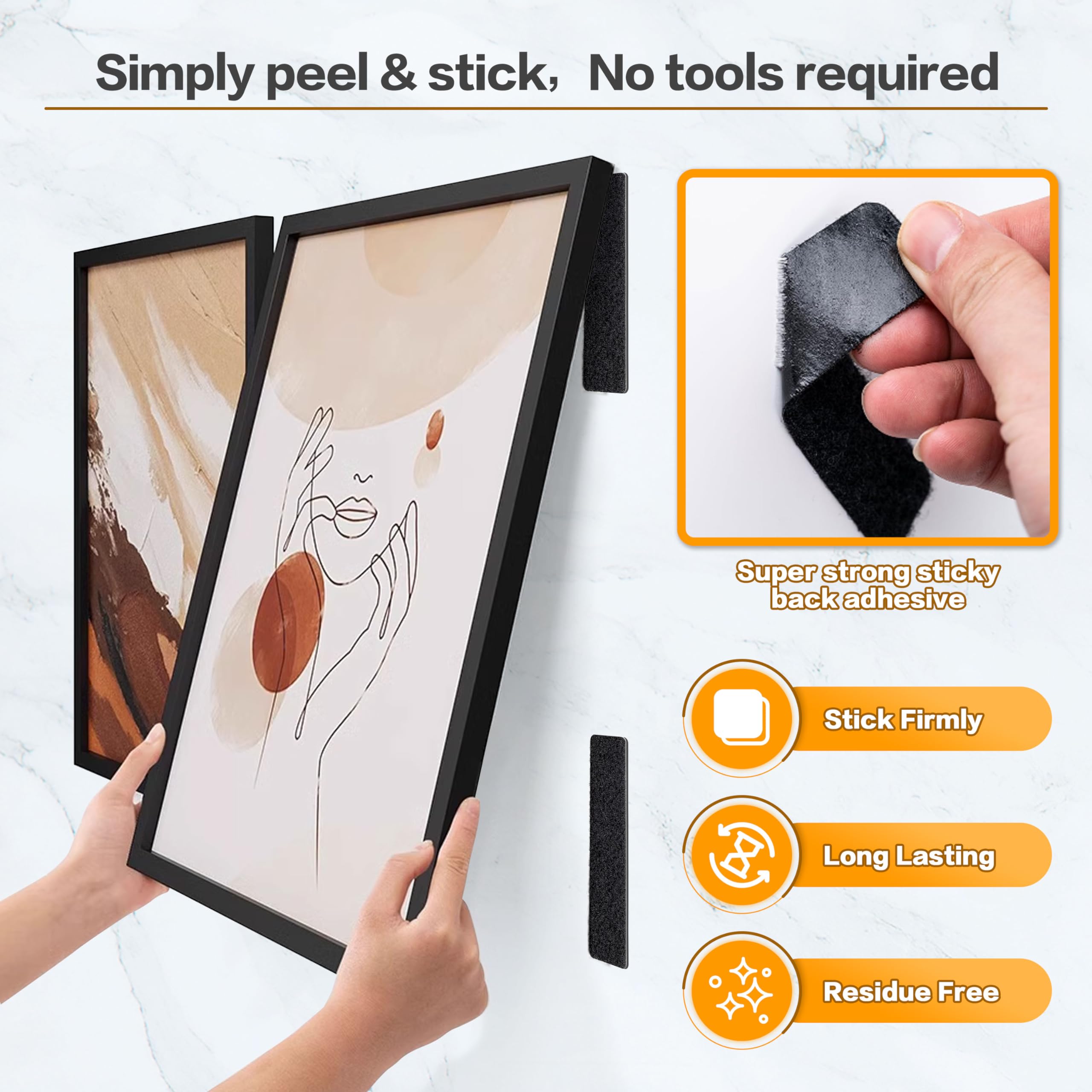 Simply peel and stick picture frame hanging Simply peel and stick picture frame hanging