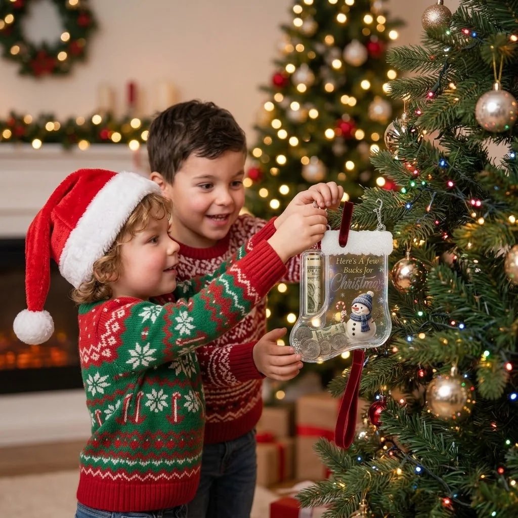 Christmas money gift ornament for cash and coins