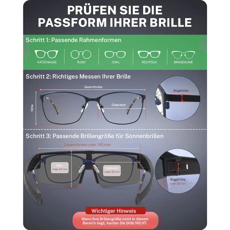 Polarisierte Überbrillen-Sonnenbrille