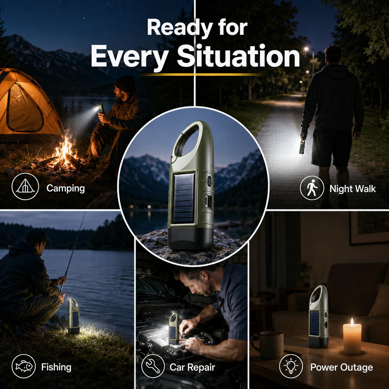 2-pack portable emergency flashlights
