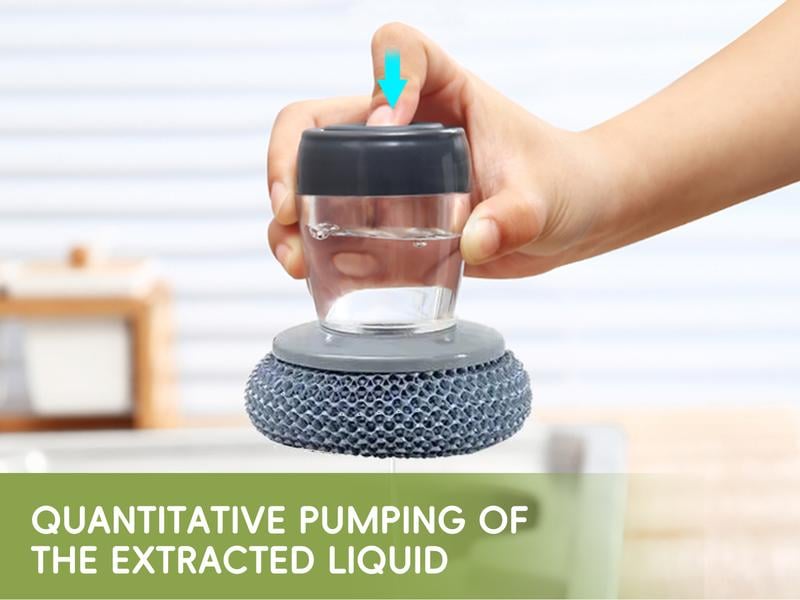 Automatic Liquid Filling Good Handle Soap Dispense Palm Kitchen Brush for Bowl Sink Cleaning Pot Comfortable