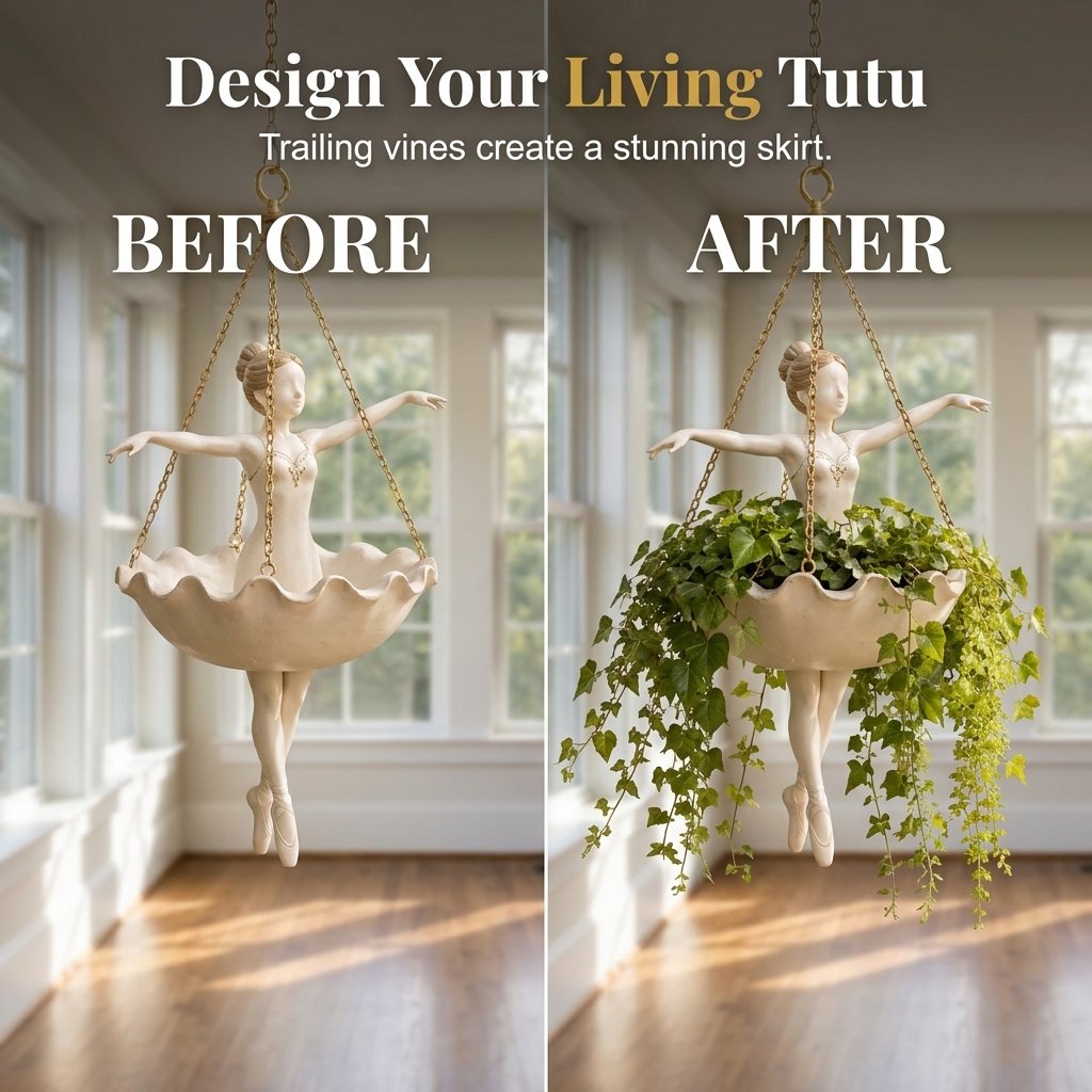 Trailing vines create ballerina skirt effect