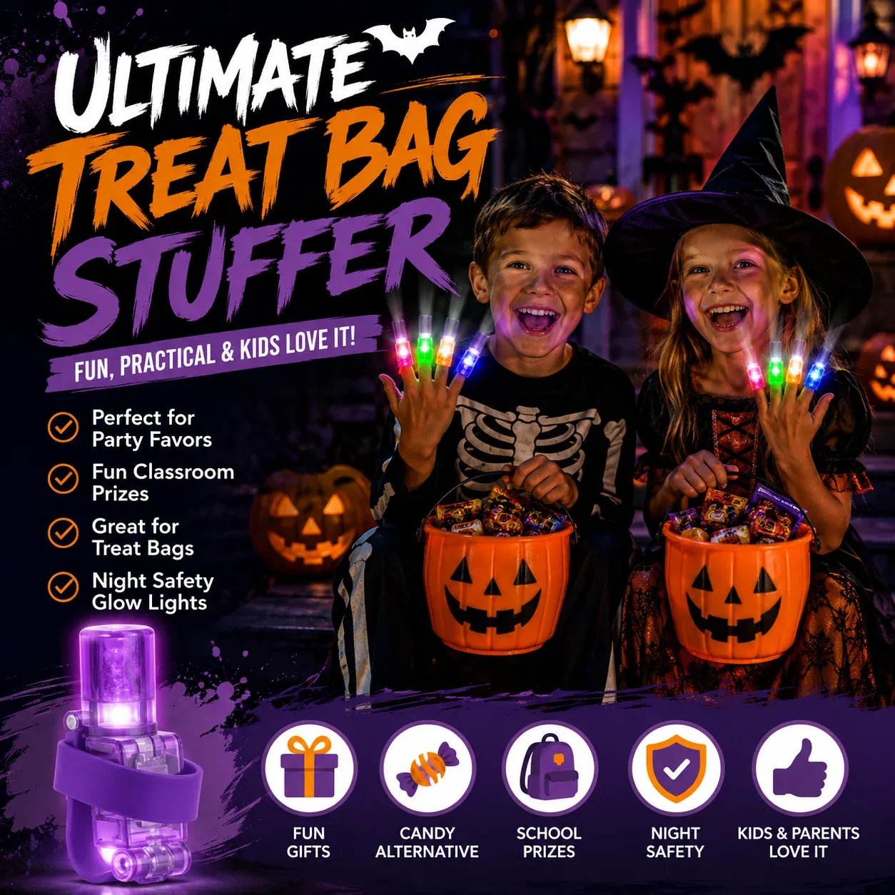 Halloween Pattern Finger Projector Lights