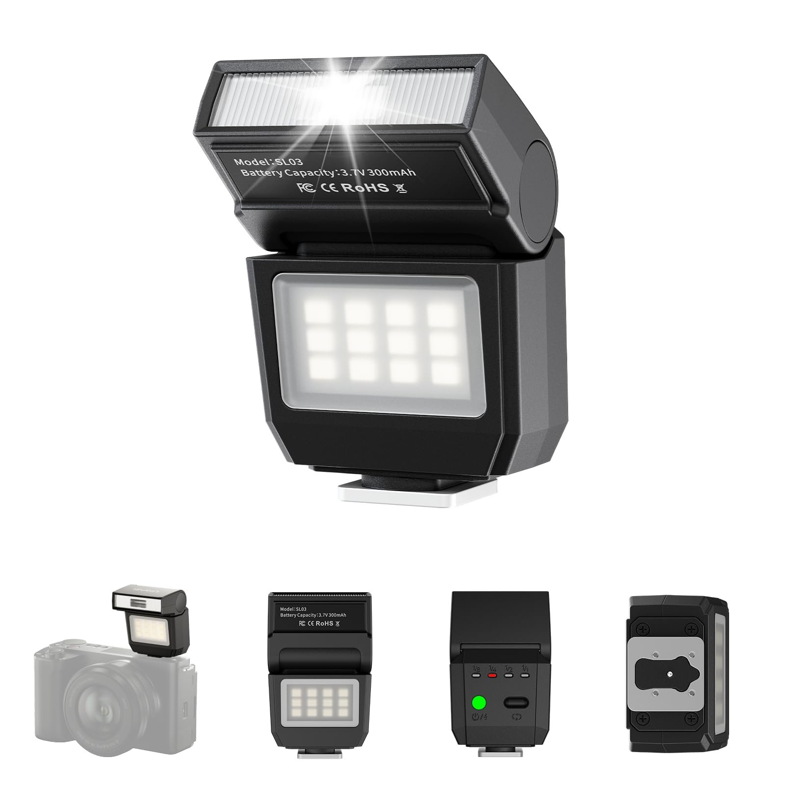Mini Camera Flash / LED Fill Light - Black