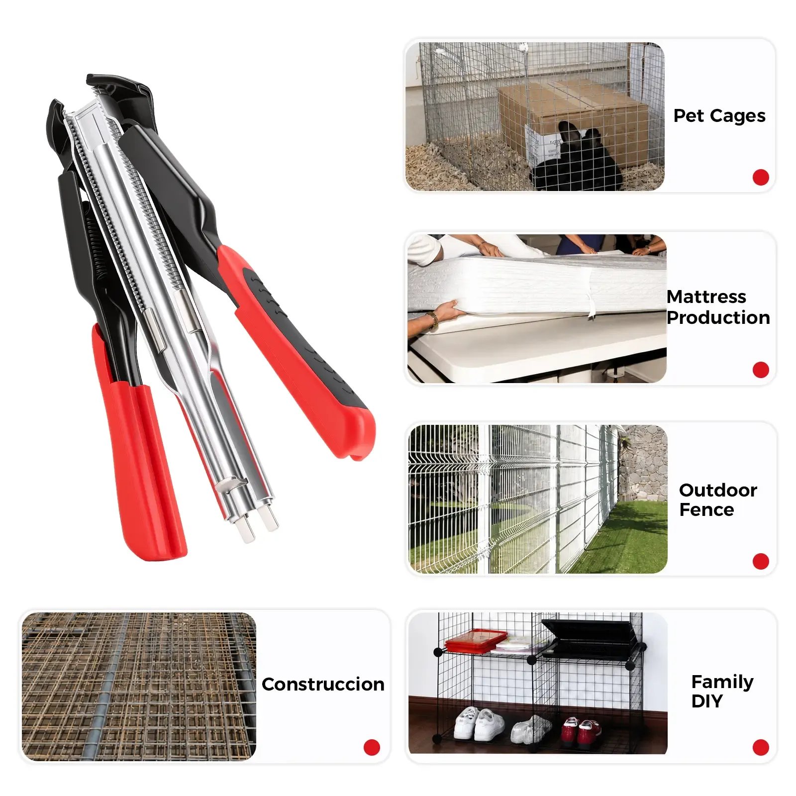 Common compatible uses for hog ring pliers