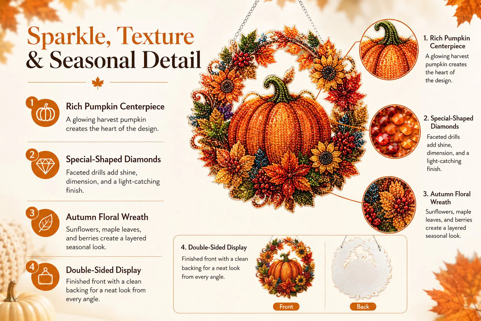Double-sided display — front and back of the ornament