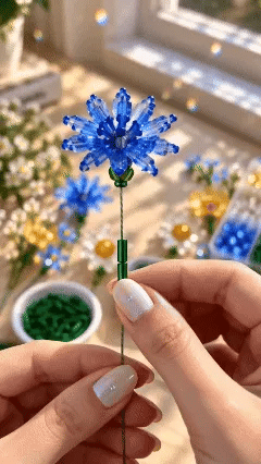 Beaded flower craft kit materials