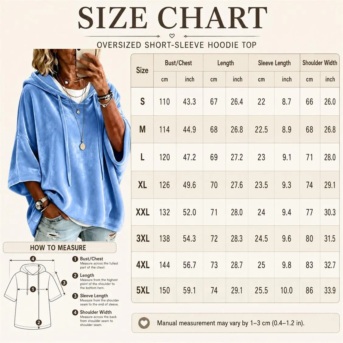 Damen Samtstoff Kapuzenoberteil – Lockerer Schnitt, Leicht, Gerade 3/4 Ärmel, Verstellbare Weiche Einfarbige Freizeit-Hoodie für Herbst Winter Lounge & Streetwear, sohochic