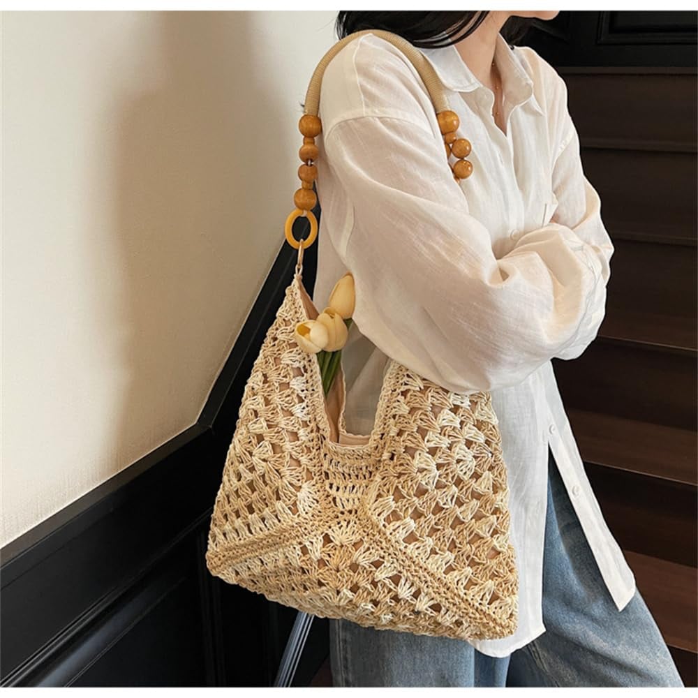 Boho Straw Beach Bag