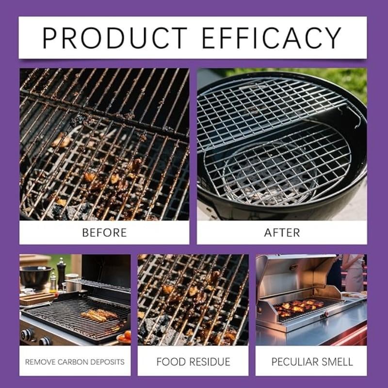 120ML BBQ Non-toxic, Heavy Duty, No Residue Grill Cleaner Degreaser Spray, All-Purpose Smoky Stain & Grease Remover, Fast-Acting Deep Cleaning Formula