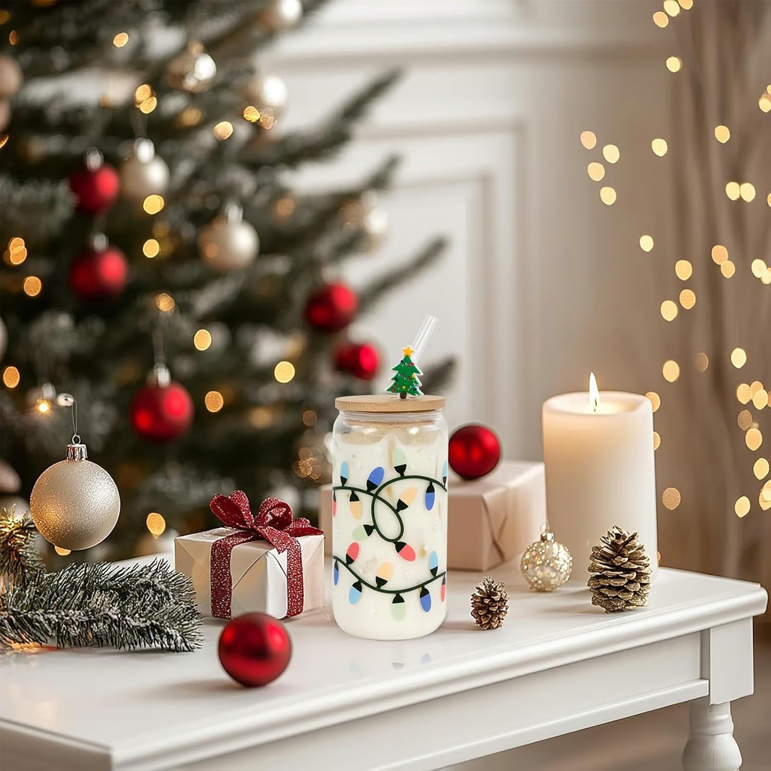 Christmas glass cup design