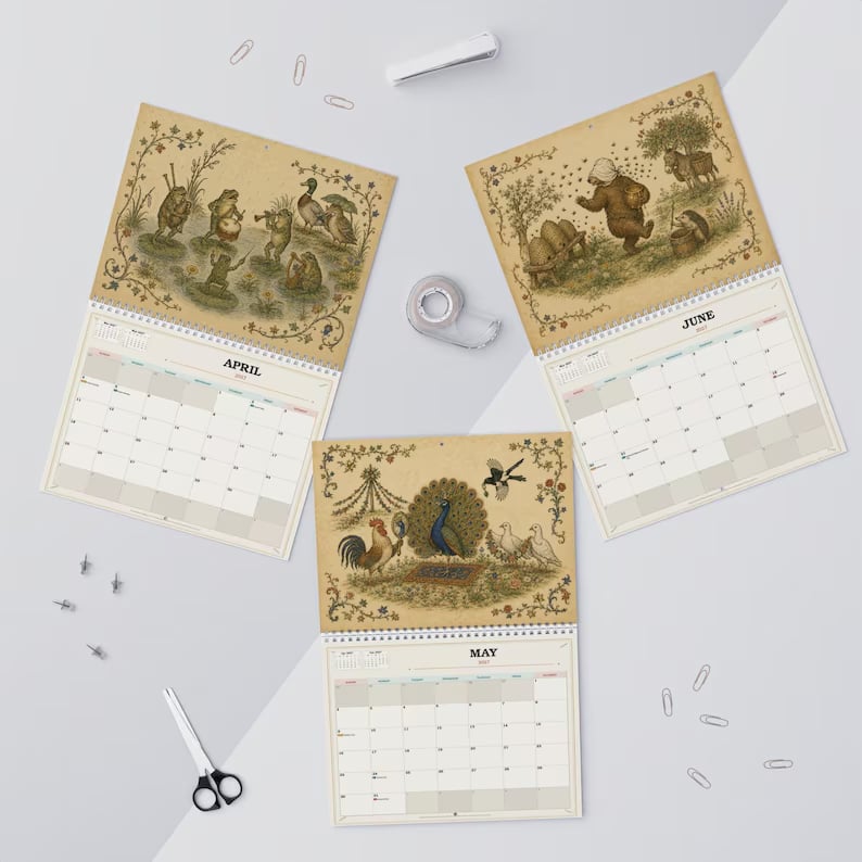 Medieval calendar gift presentation